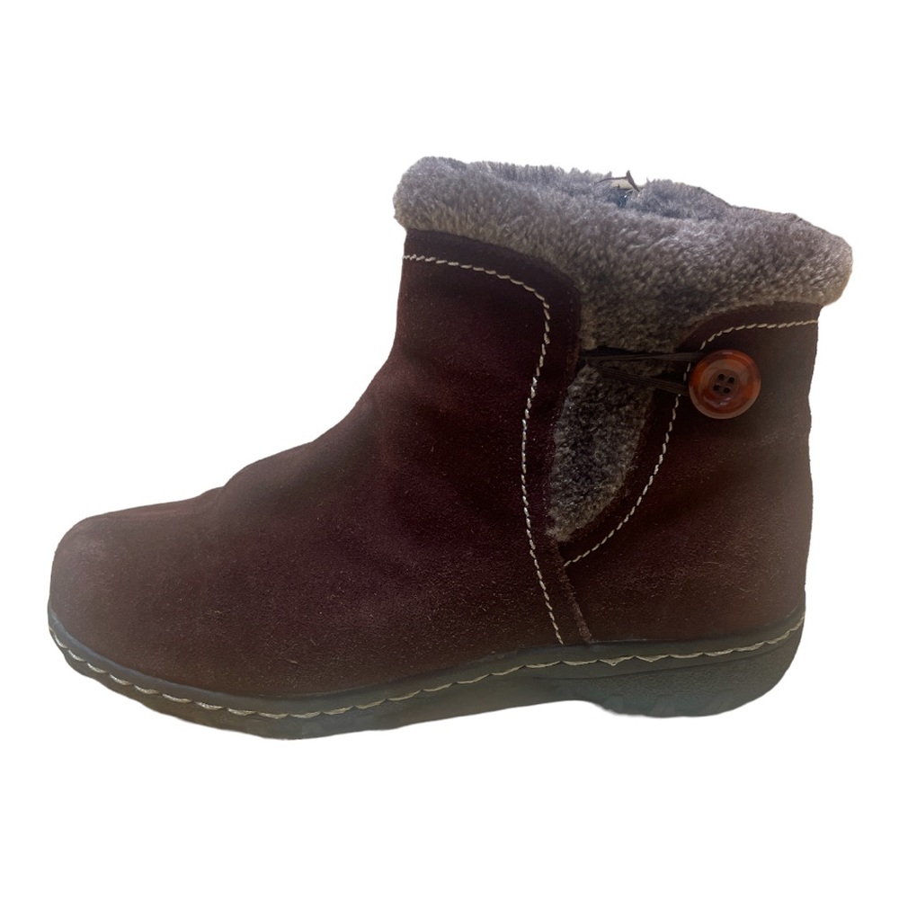 Khombu Suede Winter Boots With Faux Fur Trim Brown